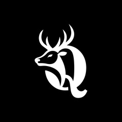letter Q deer logo