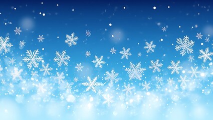 Winter Wonderland Sparkling Snowflakes, Festive Background, Magical Snowfall, Blue Sky, Christmas, Holiday, Winter Scene, Festive Decor, Snow Crystals, Frozen Beauty