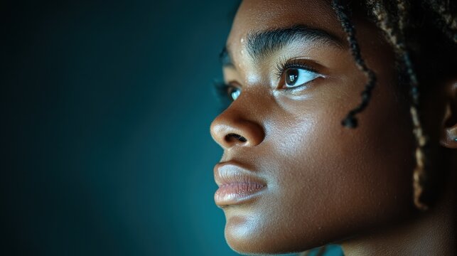 An enchanting scene of a calm woman sitting in water surrounded by nature, with a curious fox nearby, symbolizing harmony between human and wildlife in serene outdoor settings.