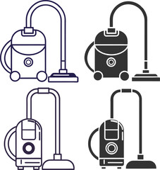 Vacuum Cleaner Illustration Modern Cleaning Appliance and Household Vector Icon