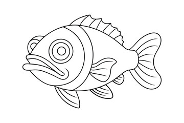 Grouper fish Coloring page , Set of Grouper fish outline, line art Grouper fish 