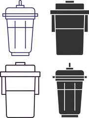 Silhouette Water Filter Flat Illustration  Minimal Purifier and Clean Drinking Water Vector Icon