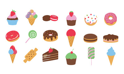 Ice cream cornets set icon