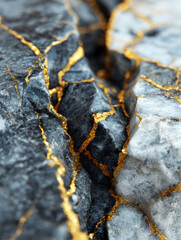 Seamless dark marble with rare pyrite sparkles and veins, high-resolution mineral detail and glossy surface