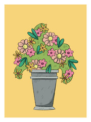 Charming Flower Bouquet in a Pot