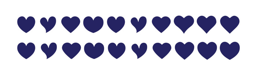 Blue love heart sign, isolated blue  love heart icon Vector, blue  love heart Silhouette,blue love heart icon set, vector illustration eps 10.