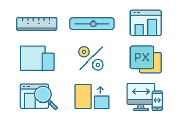Digital interface element icons for web and app design