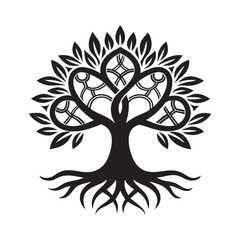 Tree Forming A Celtic Knot Design Illustration