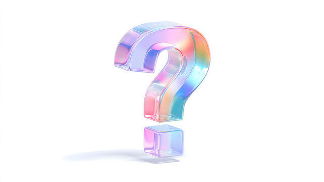The question mark of colorful glass texture 