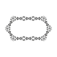 Eslimi Tazhib. Iranian art empty Frame isolated transparent background. 