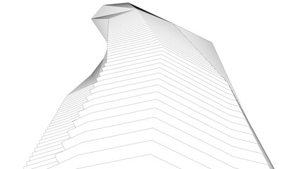 Architecture building 3d. Concept sketch.