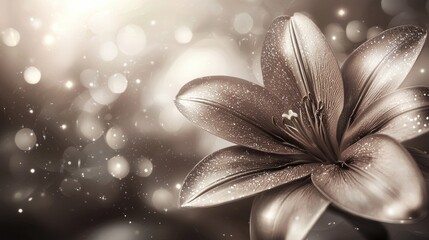 Detailed close-up of a metallic lily.