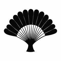 Black shell object fan isolated on white background art illustration design