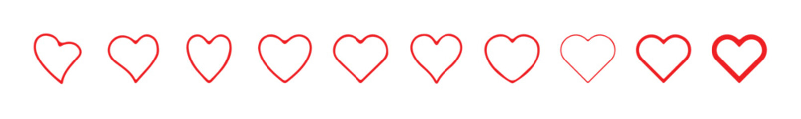  love icon with a heart symbol for romance, Heart shape vector icon as a simple  valentine symbol and universal love sign, vector illustration eps 10.