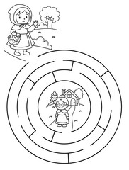 Maze activity sheet for children. Cute maze for kids. Kids labyrinth puzzle. Maze puzzle game for children with cute illustration.	