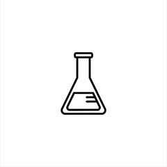 Erlenmeyer Flask Line Icon Lab Glassware Vector