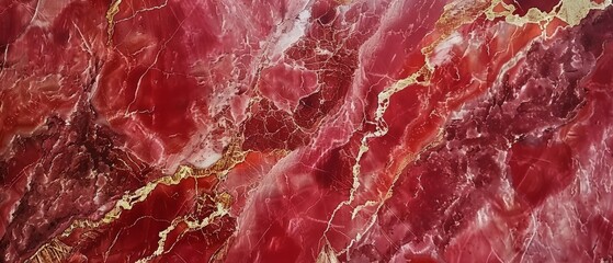 Obraz premium Red Marble Texture With Gold Veins