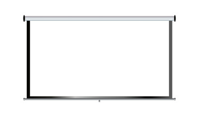 Obraz premium Realistic blank projector screen or clean whiteboard template isolated transparent background. Presentation mockup display. PNG graphic element 