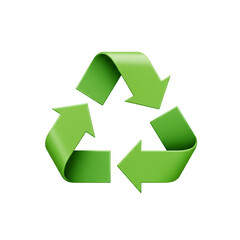Obraz premium Green Recycling Symbol – Eco-Friendly 3D Recycle Icon
