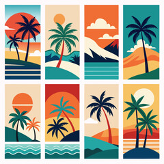 Obraz premium Colorful tropical island scenes