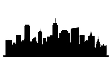 Fototapeta premium Isolated city skyline silhouette on white background