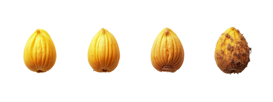 A set of four different types of nuts