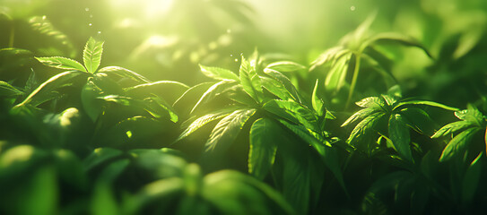 green grass and sunlight