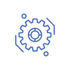 gear icon on blue background