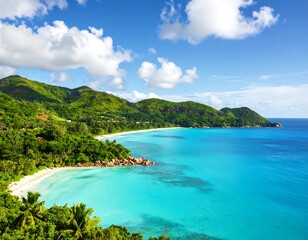 Tropical beach with turquoise ocean. (1)