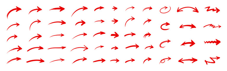 Arrow set. Collection of hand drawn grunge arrows.