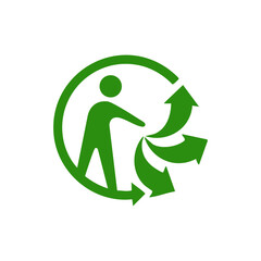 Triman Arrow Icon Vector Symbol