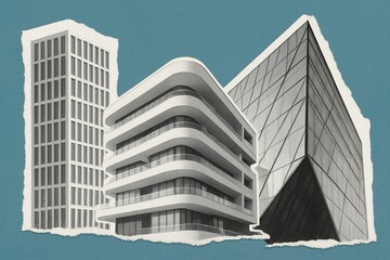 Bold modern architecture with geometric shapes and minimalist style