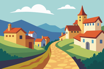Naklejka premium castle in the mountains