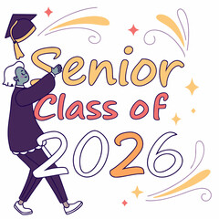 New Colorful Senior Class off 2026 design & vector art 