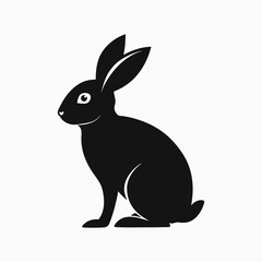 sitting-rabbit-silhouette--on-a-white-background.eps