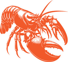A red cooked lobster and crayfish, classic gourmet seafood with prominent claws, are isolated on a white background for a fresh shellfish dinner