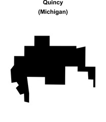 Obraz premium Quincy (Michigan) blank outline map