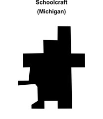 Schoolcraft (Michigan) blank outline map