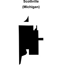 Scottville (Michigan) blank outline map