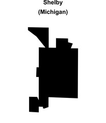 Shelby (Michigan) blank outline map
