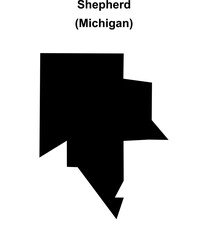Shepherd (Michigan) blank outline map