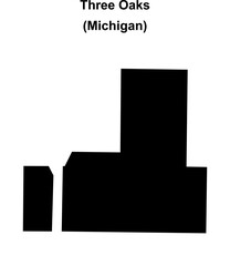Three Oaks (Michigan) blank outline map