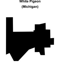 White Pigeon (Michigan) blank outline map