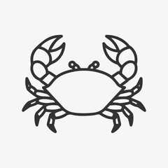 Simple line art illustration of a crab