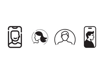 User Interface Icons of Profile Pictures on Smartphones