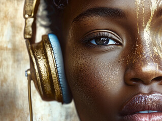 portrait of a woman with a headphone