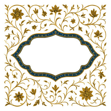 Persian tazhib & eslimi floral text box - ornamental vector frame