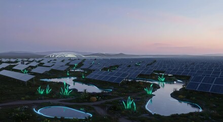 Neon Glow Solar Panels Design