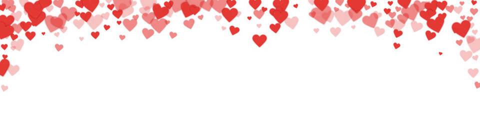 Red hearts scattered on white background.