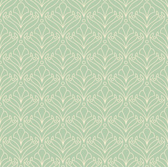 Abstract seamless pattern with art deco floral element. Geometric vector background.